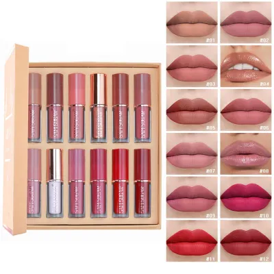 HANDAIYAN 12 Colors Matte Liquid Lipstick Set